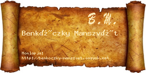 Benkóczky Manszvét névjegykártya